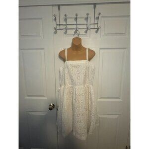 NWT Beach to Beach Ladies White Eyelet Swimsuit Coverup Dress Convertible